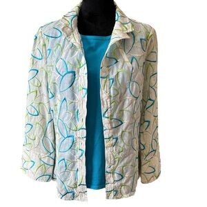 Carlisle 2 Piece Front Button Print Top and Tank Bundle